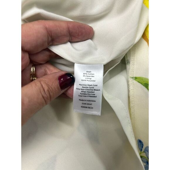 Talbots Lemons Blossom Canvas Printed Above Knee Lined Skirt‎ Size 12 - Picture 8 of 10